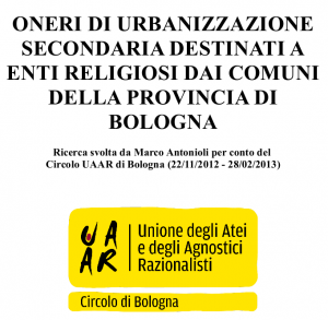 Inchiesta OnUS per edilizia di culto in provincia di Bologna