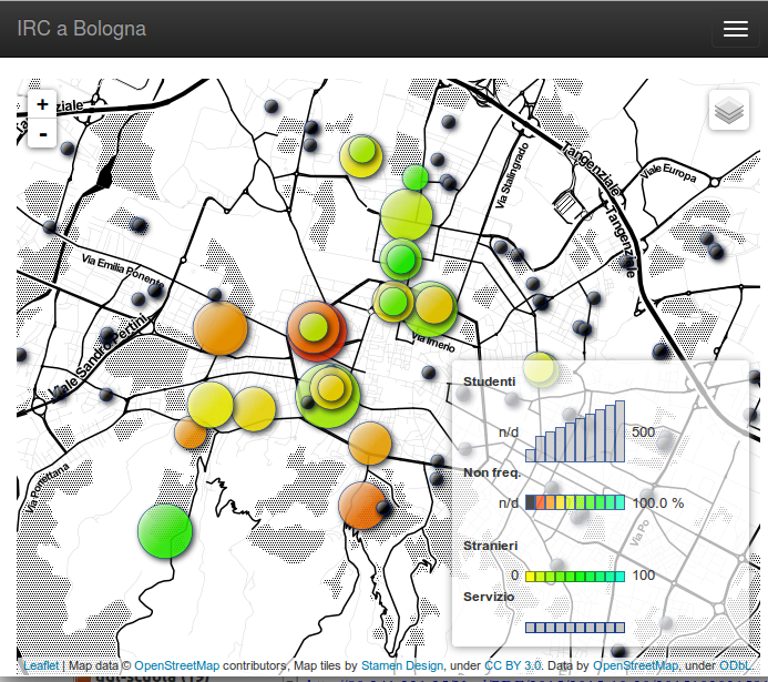 Mappa interattiva ricerca Uaar sull'ora alternativa nelle scuole bolognesi