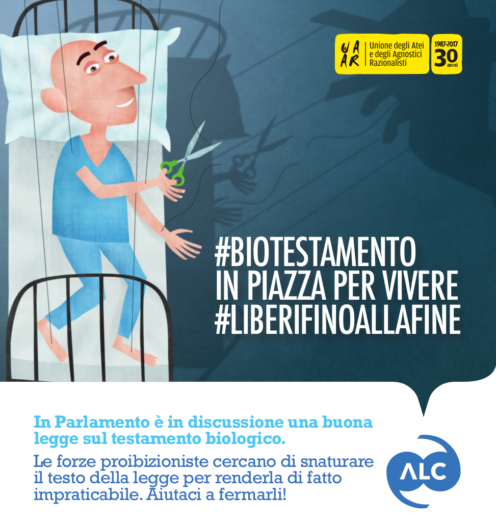 #BiotestamentoInPiazza a Bologna, sabato 8 aprile 2017